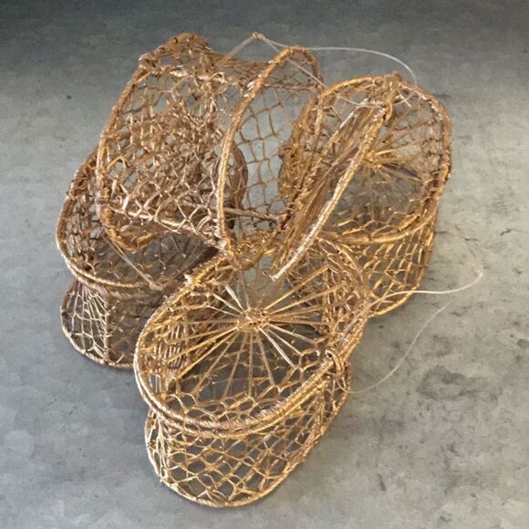 4 sml gold baskets with lid Xmas Christmas Wedding Easter - Picture 4 of 4